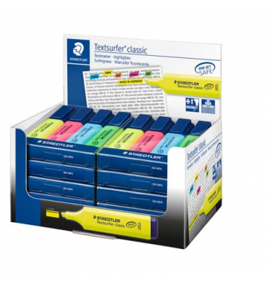 Textmarker Textsurfer classic, 364 WP4, Etui, 4-farbig sortiert, 1-5mm Keilspitze