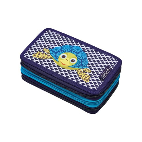 4008110287096 - herlitz Triple-Federmäppchen Cute Animals Turtle befüllt 31-tlg blau Modell 1