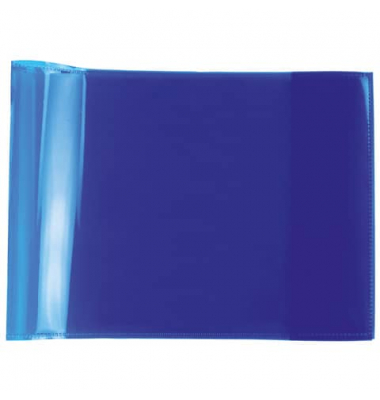 HERMA Heftumschlag PLUS quer transparent blau Kunststoff DIN A5