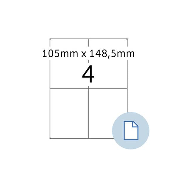 4008705581042 - HERMA Etiketten A4 PE-Folie weiß 105x14850mm 250 Blatt 1000 Etiketten