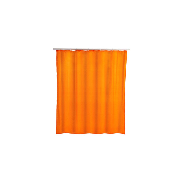 4008838120507 - Anti-Schimmel Duschvorhang Uni Orange Textil (Polyester) 180 x 200 cm waschbar Orange Polyester orange - orange - Wenko