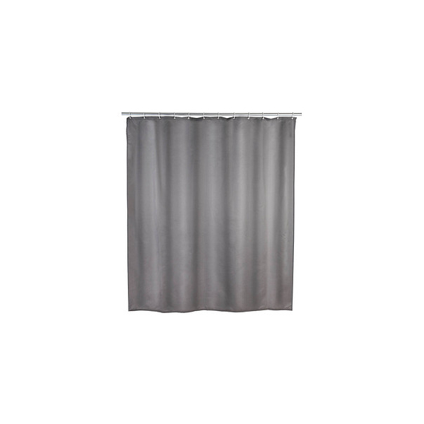 4008838120552 - Anti-Schimmel Duschvorhang Uni Grey Textil (Polyester) 180 x 200 cm waschbar Grau Polyester grau - grau - Wenko