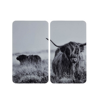 Herdabdeckplatten Highland Cattle schwarz