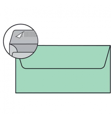 Briefumschlag 16409165 Din Lang ohne Fenster haftklebend mit Abziehstreifen 100g mint