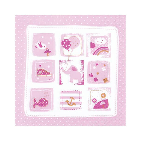 4022664230131 - Lunchservietten Baby - 33 x 33 cm rosa 4022664230131 HOM