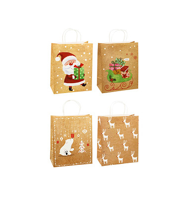 Geschenktaschen Weihnachten Papier Serie 3 Motiv sortiert 26,0 x 32,0 cm