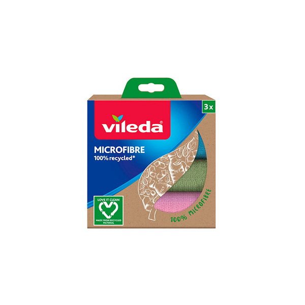 4023103228634 - Microfasertuch Microfibre 100% Recycled 3 Stück Reinigungstuch - Vileda