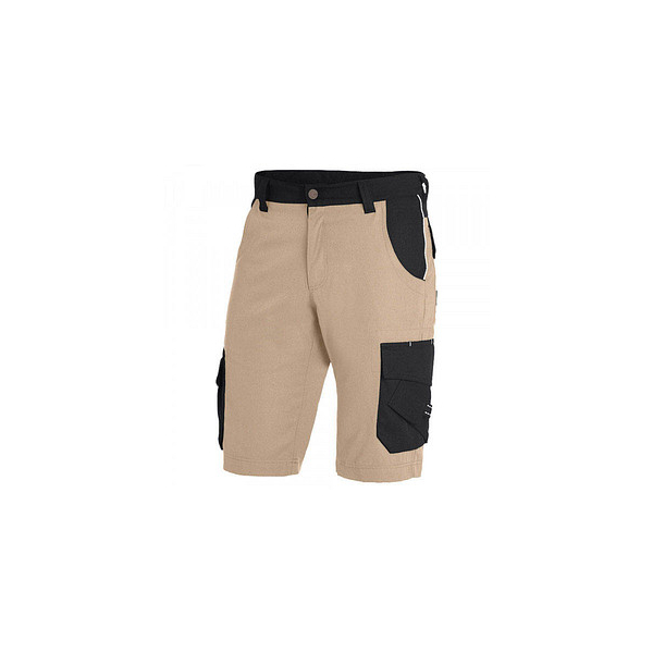 4030646272918 - Bermuda theo 130530 robustes TWILL-Gewebe Arbeitsshorts Arbeitshose kurz Farbe 1320 beige-schwarz Größe 44 - FHB