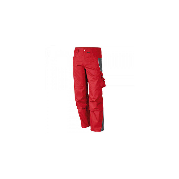 4046987030018 - Arbeitshose pro in rot grau Größe 42 - Bundhose mg 245 g - PROfessionals-Werkstatthose - rot grau - 42 - Qualitex