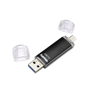 hama USB-Stick Laeta Twin schwarz 256 GB