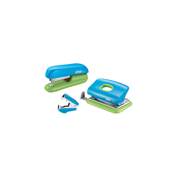 4051661012839 - desk accessories set - 10 sheets - 2 holes - metal ABS plastic - blue green