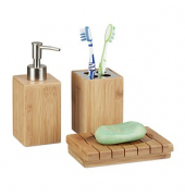 relaxdays Badaccessoires-Set braun