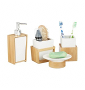 relaxdays Badaccessoires-Set braun