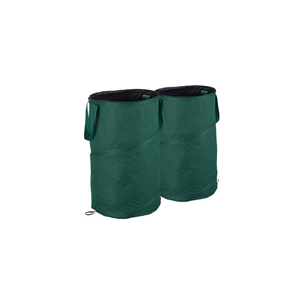 4052025264383 - Laubsack selbstaufstellend 2er-Set Gartenabfallsack Pop-Up 120 l Gartensack selbststehend ∅ 44 cm grün - Relaxdays