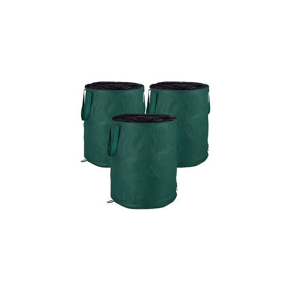 4052025264390 - Laubsack selbstaufstellend 3er-Set Gartenabfallsack Pop-Up 160 l Gartensack selbststehend ∅ 55 cm grün - Relaxdays