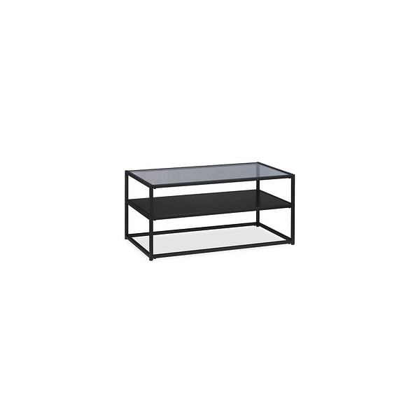 4052025267896 - Couchtisch Ablage aus mdf Glas & Metall modernes Design edler Wohnzimmertisch hbt 42x90x50 cm schwarz - Relaxdays