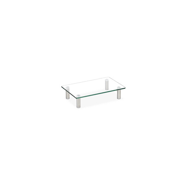 4052025919443 - Relaxdays Bildschirmständer Glas TV Aufsatz Notebookständer höhenverstellbar 9 - 11 cm BxT 385 x 24 cm transparent