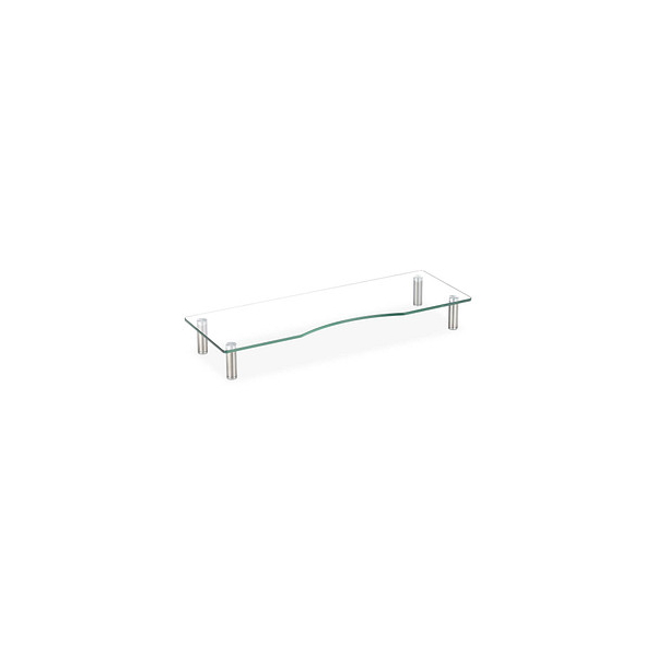 4052025921316 - Bildschirmständer Glas tv Aufsatz Notebookständer höhenverstellbar 9 - 11 cm b x t 70 x 24 cm transparent - Relaxdays