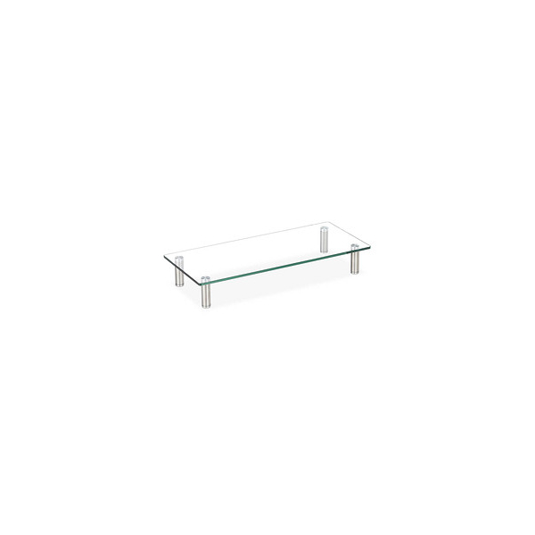 4052025921347 - Bildschirmständer Glas tv Aufsatz Notebookständer höhenverstellbar 9 - 11 cm b x t 56 x 24 cm transparent - Relaxdays