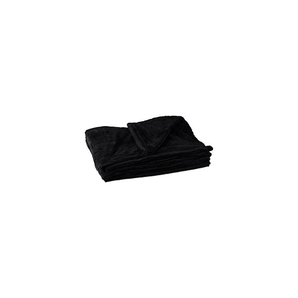 4052025970536 - Kuscheldecke groß Fleece bei 30°C waschbar trocknergeeignet hbt 1 x 150 x 200 cm schwarz - Relaxdays