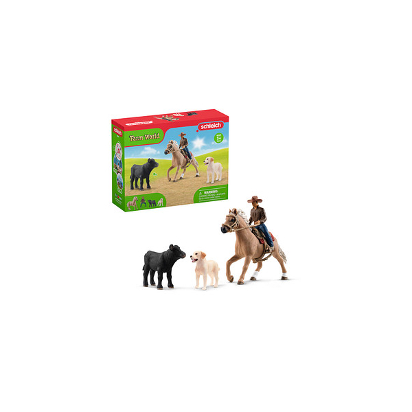 4059433474427 - Farm World 42578 Westernreiten Spielfiguren-Set 4059433474427 Schleich