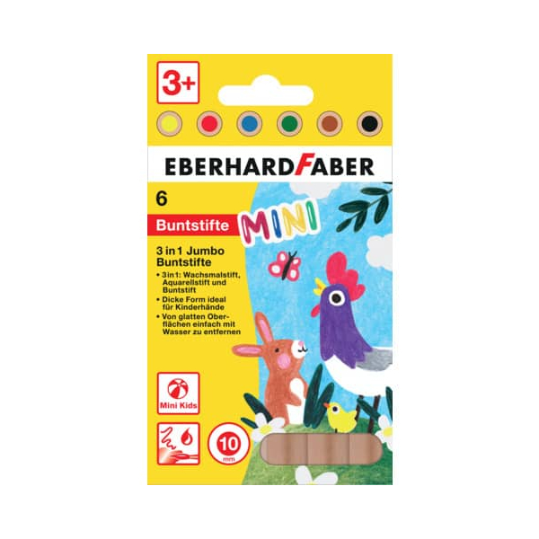 4087205189057 - EBERHARD FABER Jumbo MiniMaxi 3in1 Buntstifte farbsortiert 6 St