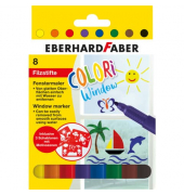 Windowmarker-Set Kartonetui mit 8 Farben, 550022, Pack, blau/grün/schwarz/rot/braun/gelb/orange/violett, 1-2mm Rundspitze