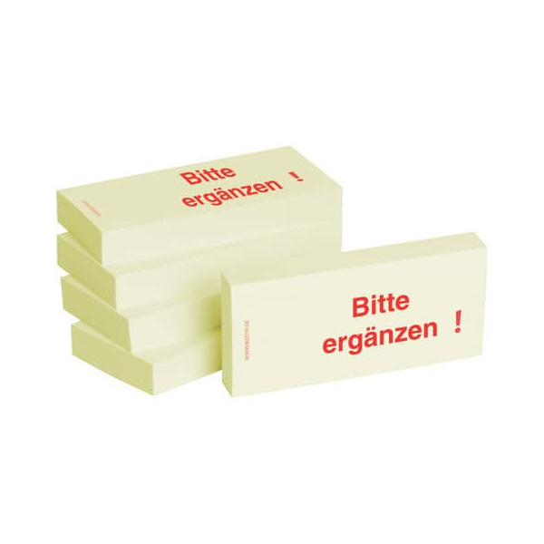 4260184863600 - Haftnotizen Bitte ergänzen - 75 x 35 mm 4260184863600 BIZST