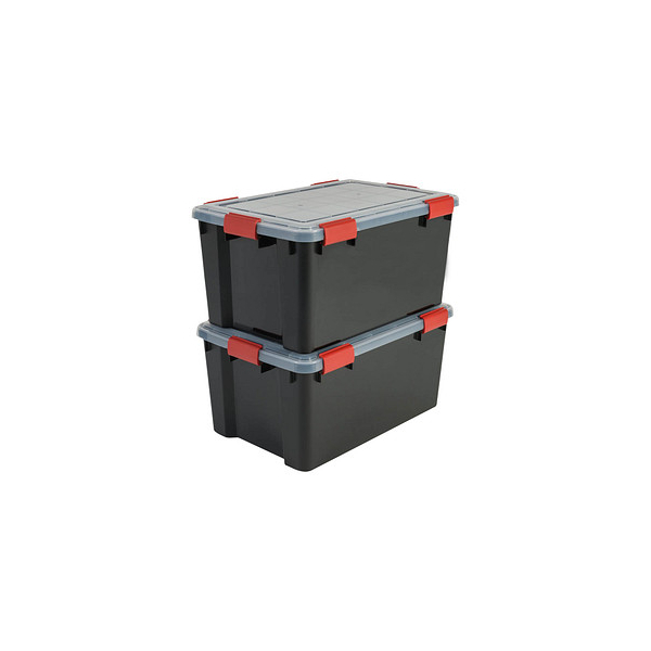 7091031081253 - 2 AT-L BkR C DRed Aufbewahrungsboxen 2x 500 l schwarz transparent rot 290 x 590 x 290 cm