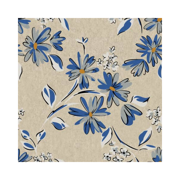 7321011982875 - Papierservietten blaue Blumen 33 x 33 cm 25 Stück