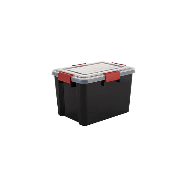 8716382197857 - Aufbewahrungsbox AT-SD BkR C DRed 6189 außen 29x39x26cm Polypropylen schwarz transparent rot 8716382197857 IRIS Ohyama