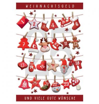 Weihnachtsgeldscheinkarte 23-1524 inkl. Umschlag