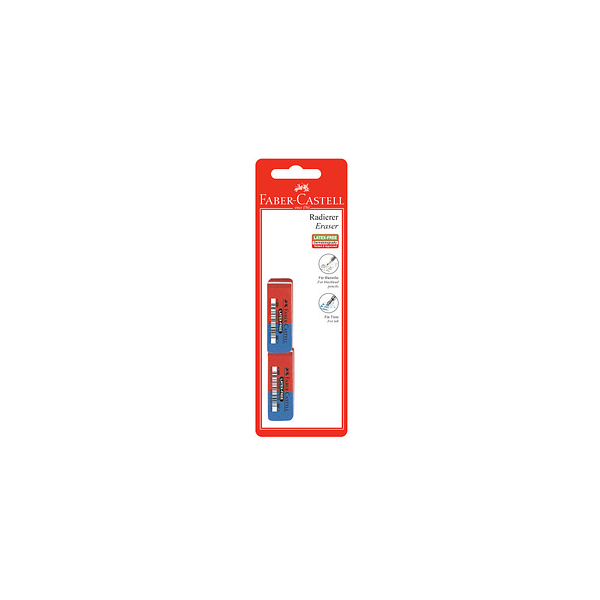 9556089770422 - FABER-CASTELL Radiergummis 2xRadierer Latex-free BK Rot