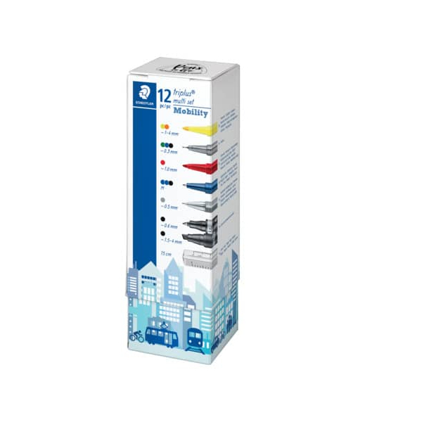 4007817078457 - STAEDTLER Schreibset triplus multi set Mobility Star Inhalt 3x Fineliner triplus (334) 3x Kugelschreiber - 1 Stück (34 CPR12)