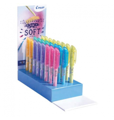 Textmarker FriXion light soft, 4136D24, Display, 6-farbig sortiert pastell, 3,8mm Keilspitze