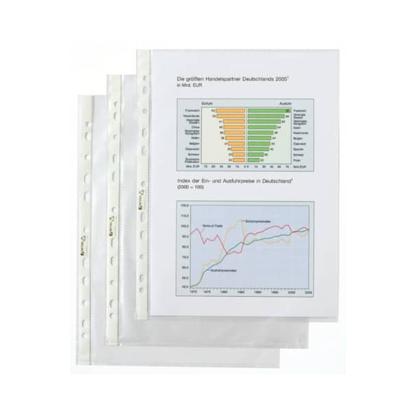 5706002153403 - Prospekthüllen KF01955 A4 transparent genarbt oben offen 005mm 5706002153403 Q-CONNECT 100 Stück