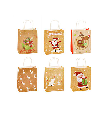 Geschenktasche 88016-SG Weihnachten Serie 1.6, Weihnachten, Weihnachtsmotive sortiert, 18cm x 23cm