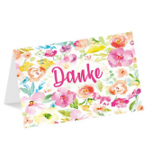 Dankeskarten Blumenrand LU2365 11,5cm x 11,5cm (BxH) 260g Motiv Chromopapier FSC