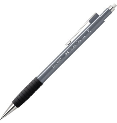 FABER-CASTELL GRIP 1347 Druckbleistift grau B 0,7 mm