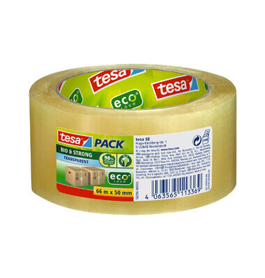 tesa Packband tesapack BIO & STRONG transparent 50,0 mm x 66,0 m 1 Rolle