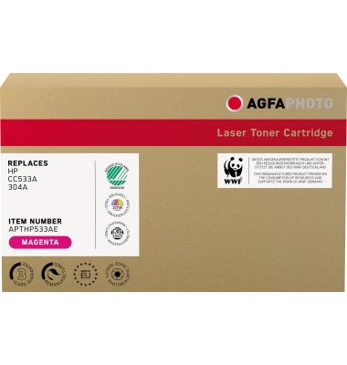 AgfaPhoto Toner APTHP533AE wie HP CC533A 304A magenta