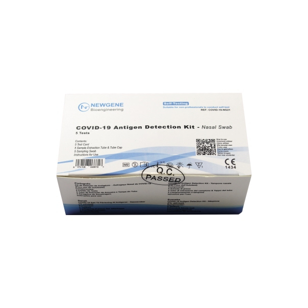 6974108068818 - NEWGENE COVID-19 Antigen Test Kit Schnelltest Nasaler Corona Laientest prüft auf SARS-CoV-2 1 Packung = 5 Laien-Selbsttest