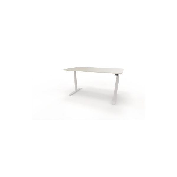 4003969124172 - Sitz-Steh-Schreibtisch selab e-desk 815018701 elektrisch höhenverstellbar 65-128cm (H) 140x90cm (BxT) rechteckig weiß   Wei