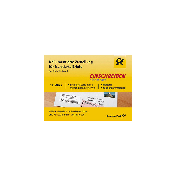 4050357007227 - Deutsche Post Einschreiben-Label Rückschein 485 ¤ Deutschland 10 Stück