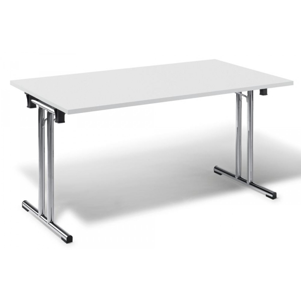 4251635634146 - Klapptisch 259733 72cm (H) 160x70cm (BxT) rechteckig weiß   chrom 4251635634146 Deskin