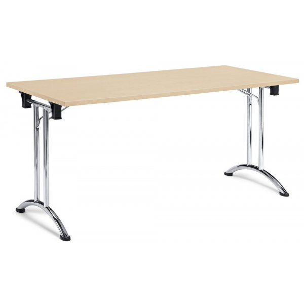 4251635650238 - Klapptisch 250701 73cm (H) 160x70cm (BxT) rechteckig ahorn   chrom 4251635650238 Deskin