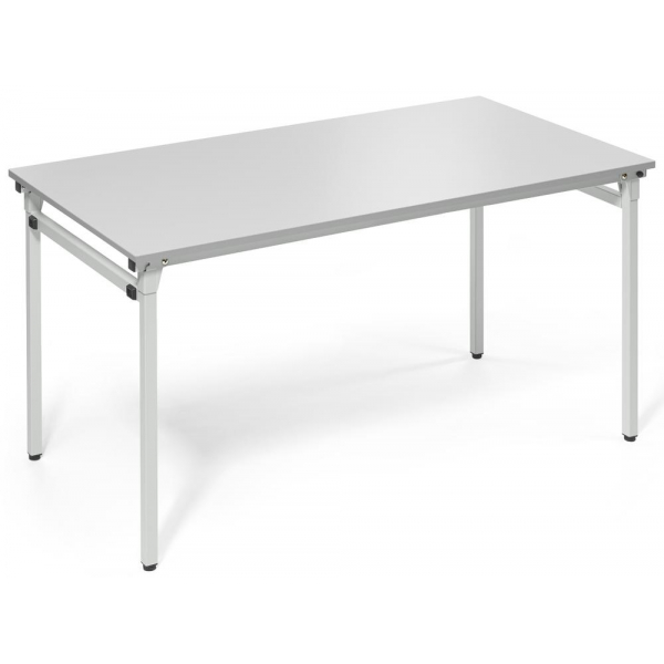 4251635652072 - Klapptisch 284189 72cm (H) 140x70cm (BxT) rechteckig lichtgrau   silber 4251635652072 Deskin