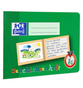 Geschichtenheft 100050103, Lineatur 1G / Schreiblern-Lineatur, A5 quer, 90g, grün, 16 Blatt / 32 Seiten