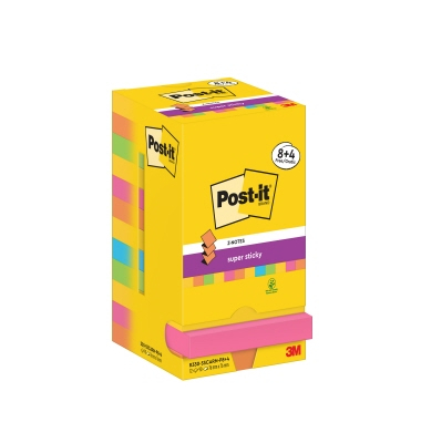 Haftnotiz R330-SSCARNP8+4, Super Sticky Z-Notes Carnival Collection, 76x76mm (BxH), farbig sortiert