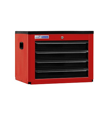 Schrank-Aufsatz rot, anthrazit 4 Schubladen 61,0 x 45,0 x 95,0 cm